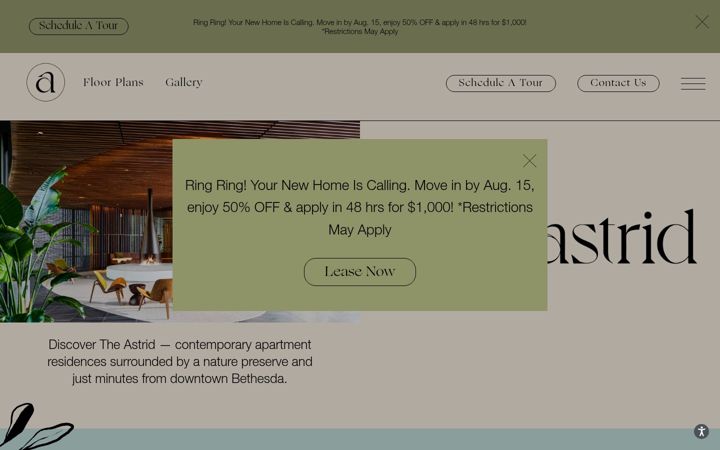 Screenshot of livetheastrid.com