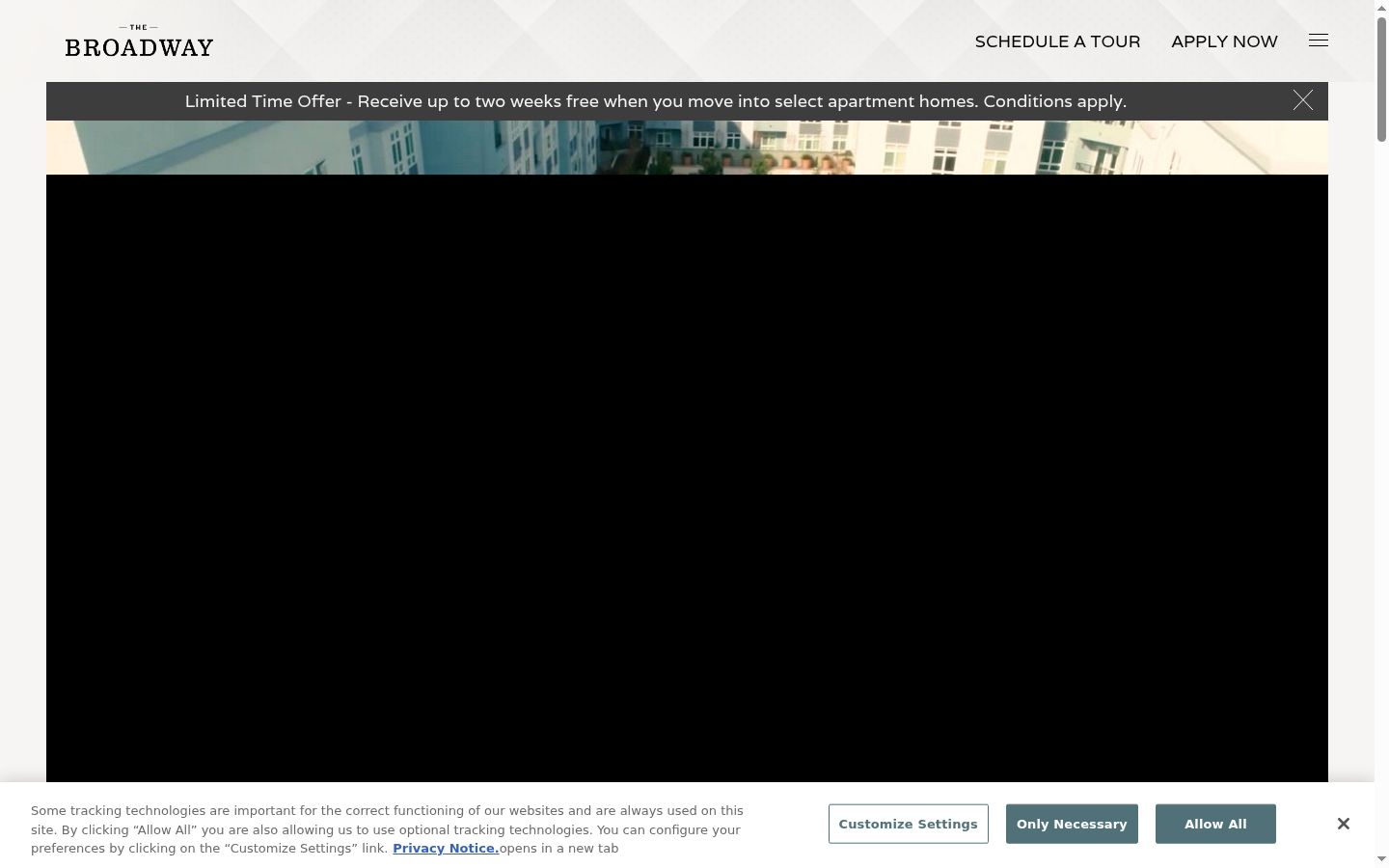 Screenshot des Einwilligungsbanners vor jeglicher Interaktion