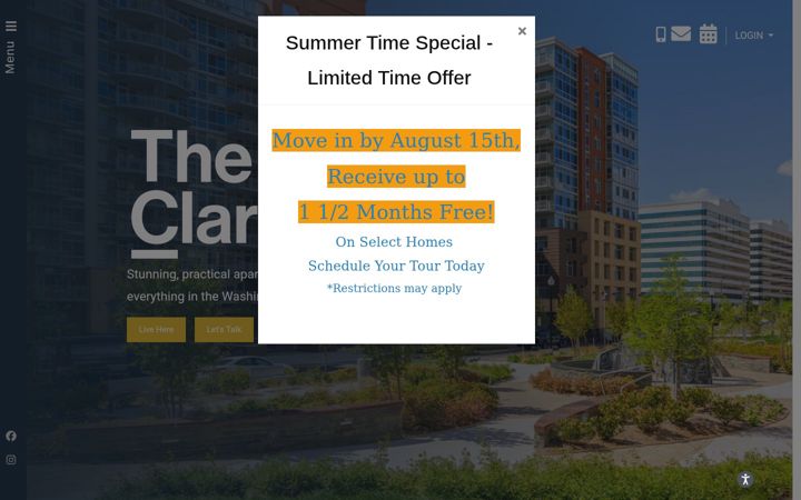 Screenshot of livetheclark.com