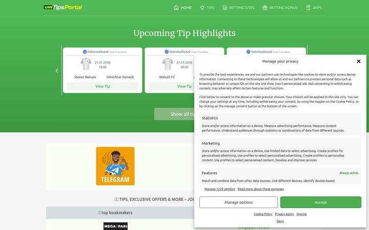 Screenshot of livetipsportal.com