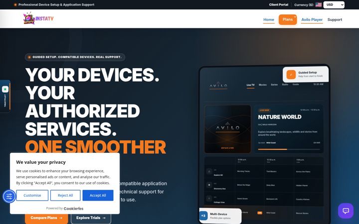 Screenshot of livetvstreamingservices.media