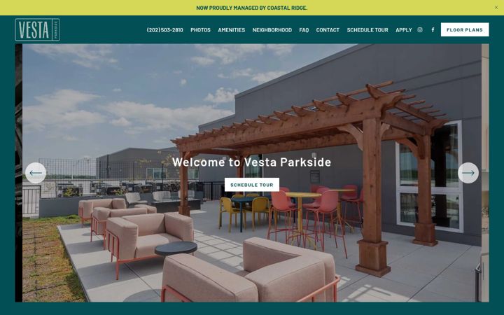 Screenshot of livevestaparkside.com