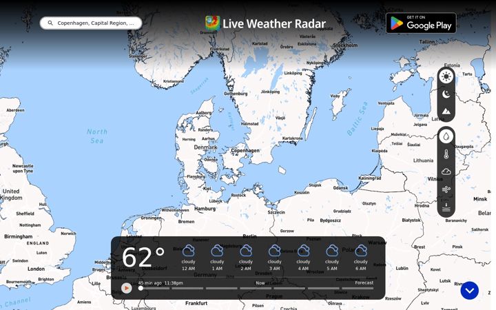 Screenshot of liveweatherradar.com