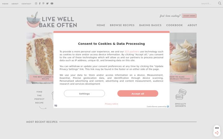 Screenshot του livewellbakeoften.com