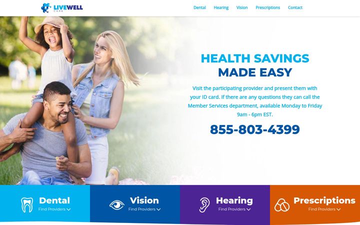 Screenshot of livewellcareplan.com