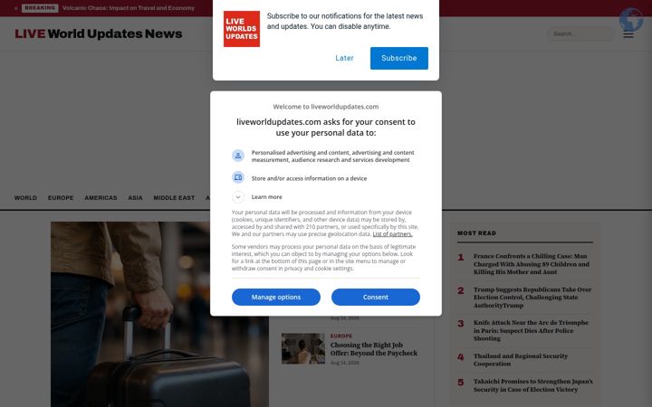 Screenshot of liveworldupdates.com