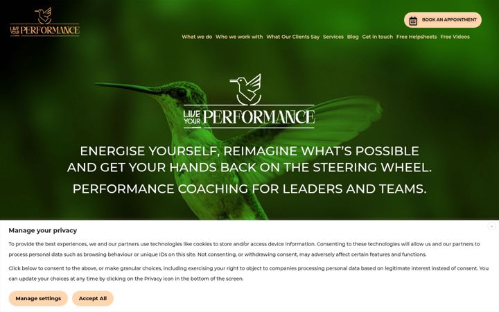 Screenshot of liveyourperformance.com