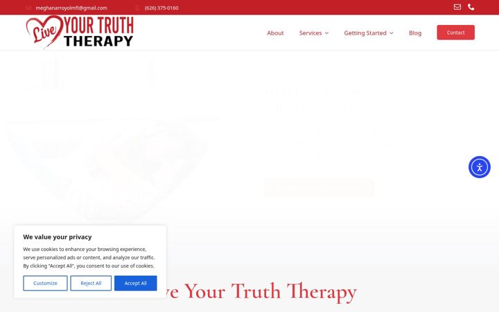 Screenshot of liveyourtruththerapy.com