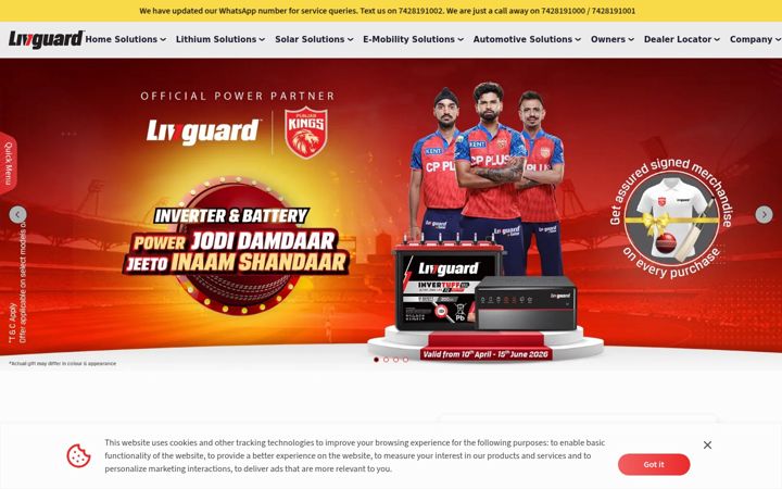 Screenshot of livguard.com