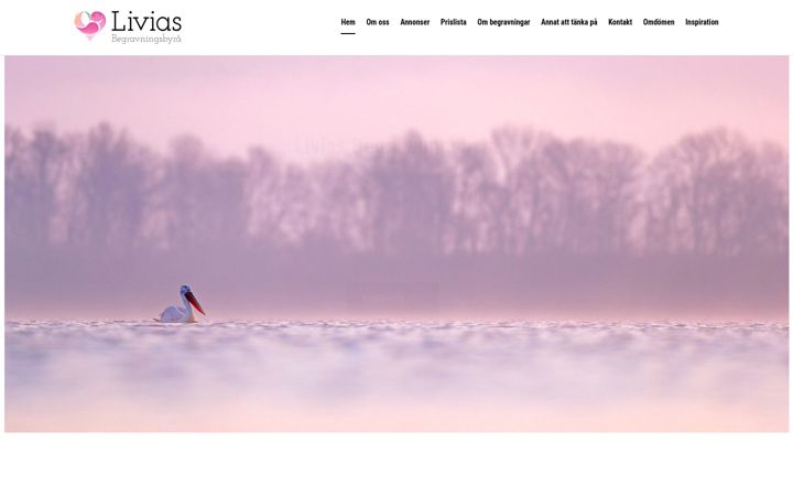Screenshot of liviasbegravningsbyra.se