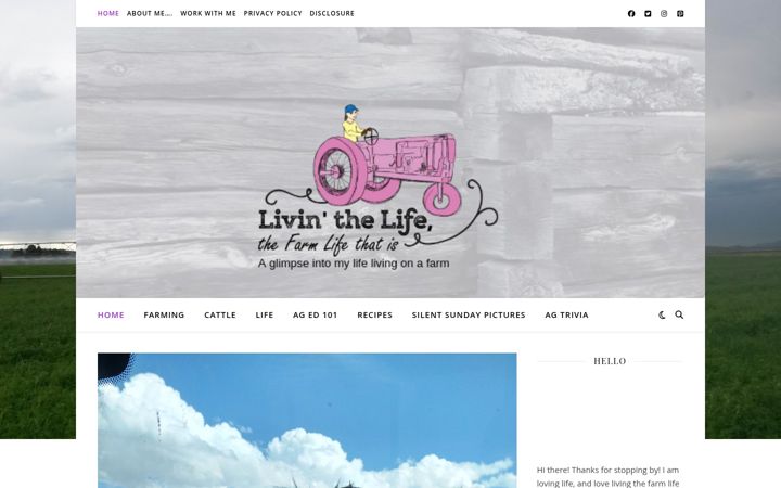 Screenshot of livinfarmlife.com