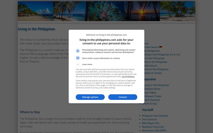 Screenshot of living-in-the-philippines.com