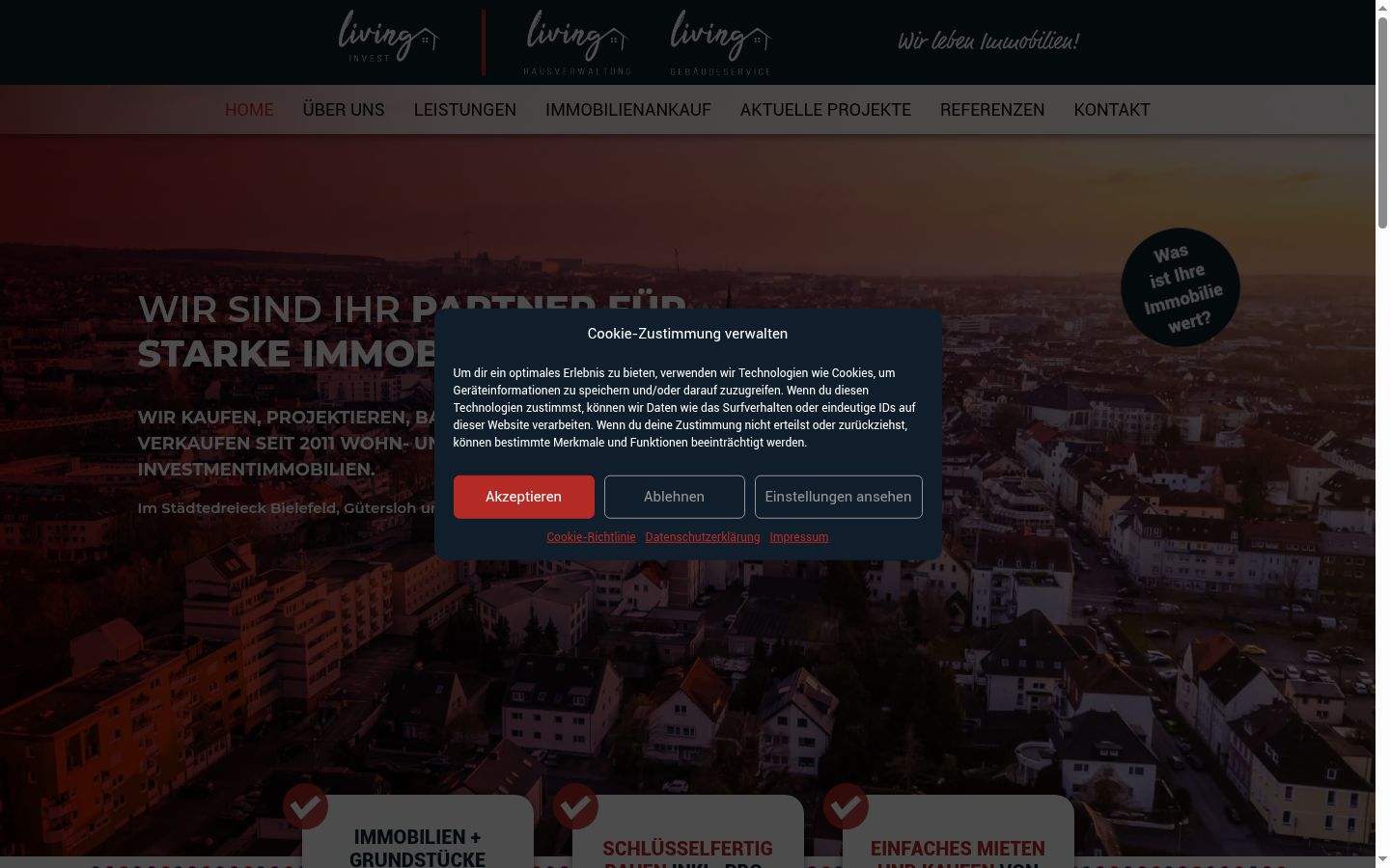Screenshot del banner di consenso mostrato prima di qualsiasi interazione