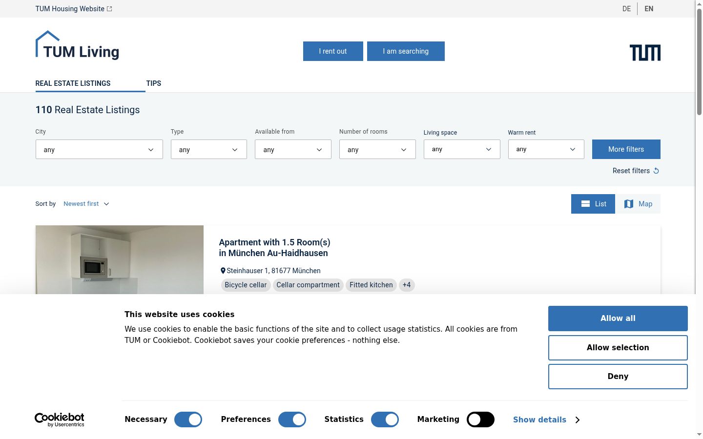 Screenshot tal-banner tal-kunsens muri qabel kwalunkwe interazzjoni