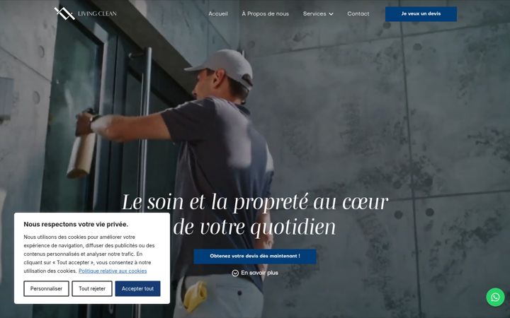 Screenshot of livingclean.be