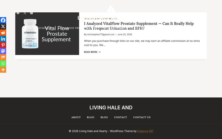 Screenshot of livinghaleandhearty.com