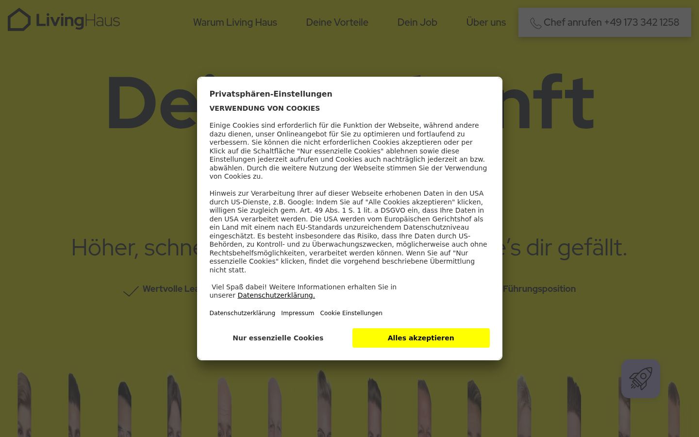 Screenshot del banner di consenso mostrato prima di qualsiasi interazione