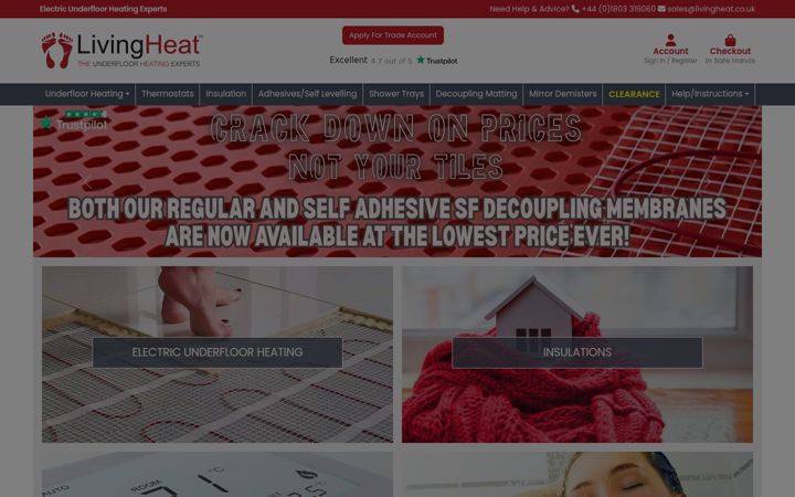 Screenshot of livingheat.co.uk