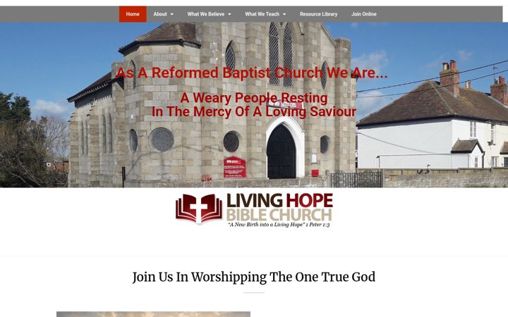 Screenshot of livinghopebiblechurch.org.uk