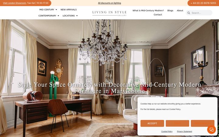 Screenshot of livinginstylegallery.com