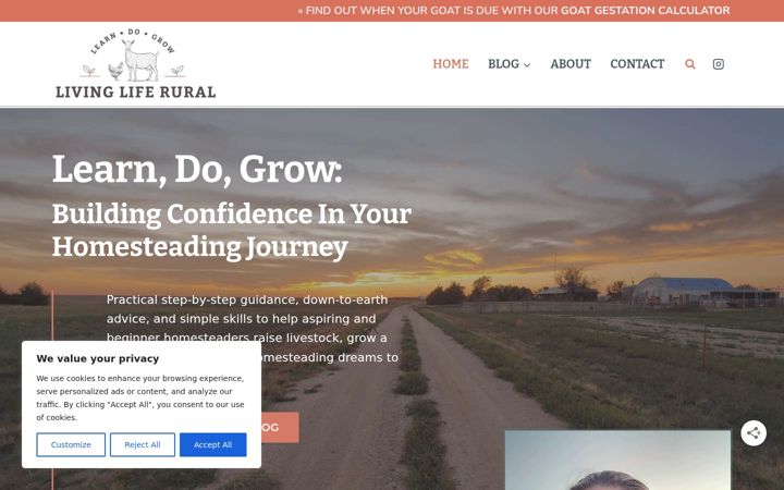 Screenshot of livingliferural.com