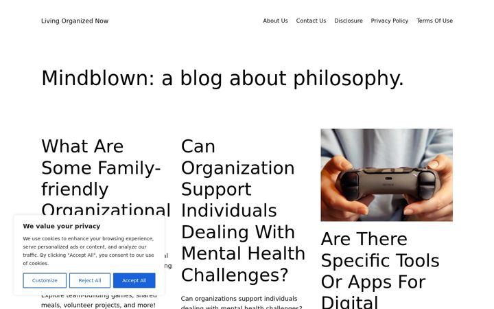 Screenshot of livingorganizednow.com
