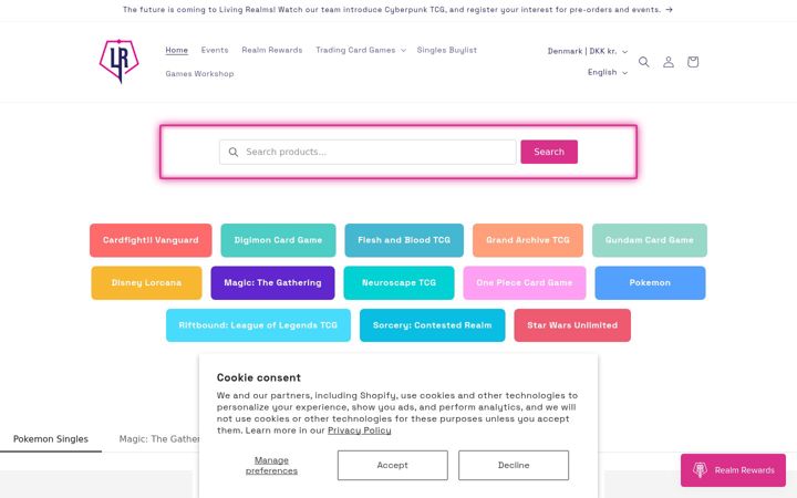 Screenshot of livingrealms.co.uk