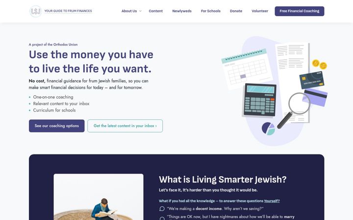 Screenshot of livingsmarterjewish.org