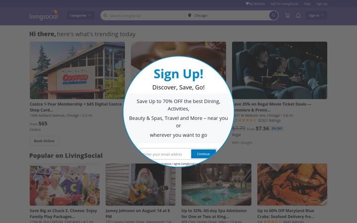 Screenshot of livingsocial.com