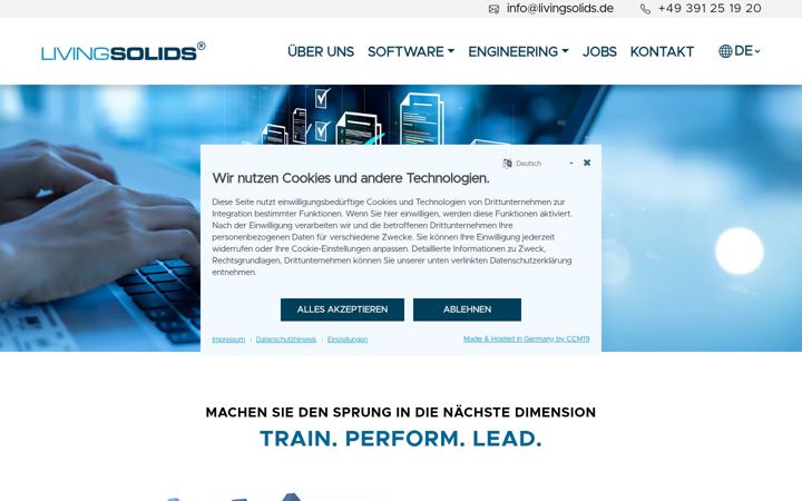 Screenshot of livingsolids.de