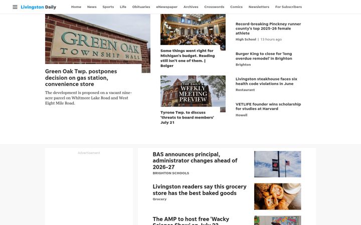 Screenshot of livingstondaily.com