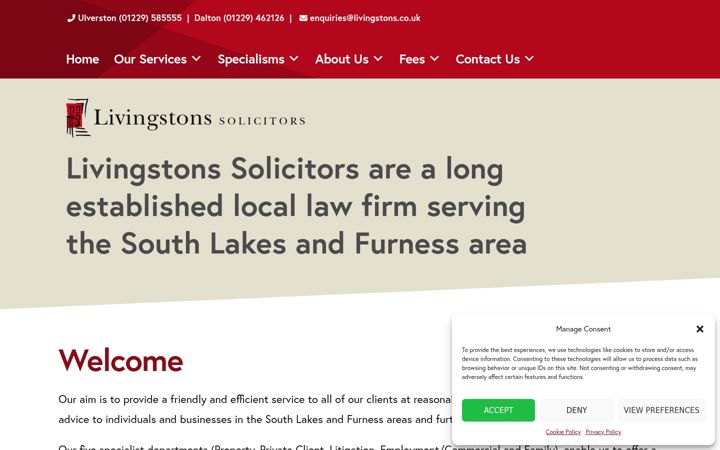 Screenshot of livingstons.co.uk