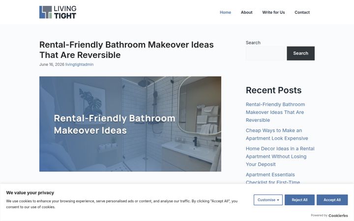 Screenshot of livingtight.com