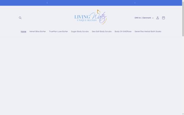 Screenshot of livingwateruniqueblends.com