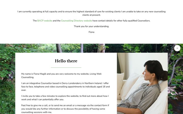 Screenshot of livingwellcounselling.uk