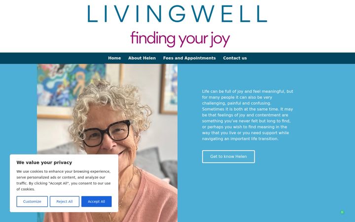 Screenshot of livingwelltherapy.co.uk