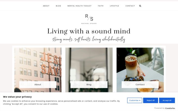 Screenshot of livingwithasoundmind.com