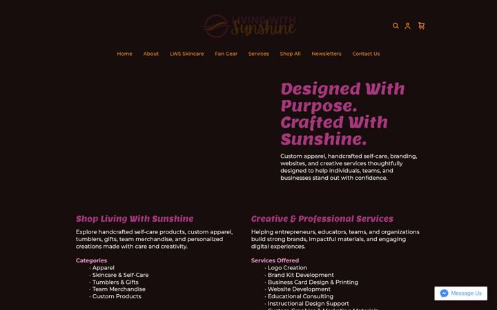 Zrzut ekranu livingwithsunshine.co