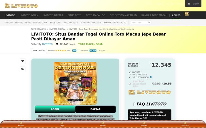 Screenshot of livitoto.web.app