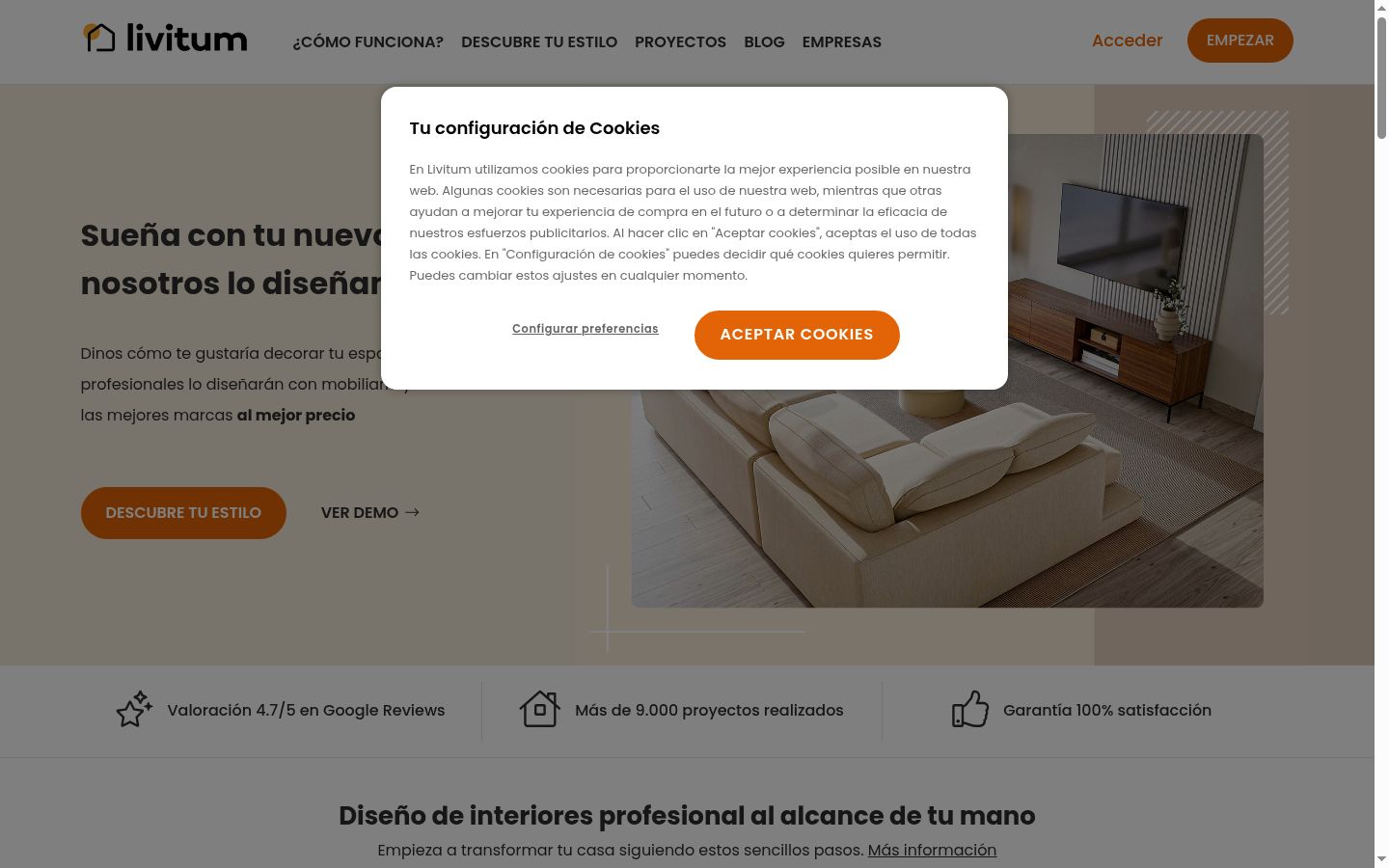 Screenshot del banner di consenso mostrato prima di qualsiasi interazione