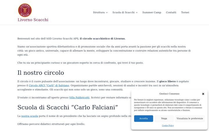 Screenshot of livornoscacchi.it