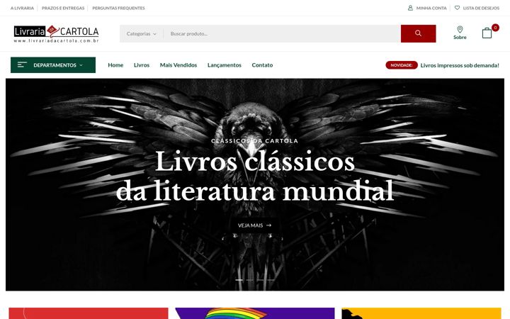 Screenshot of livrariadacartola.com.br
