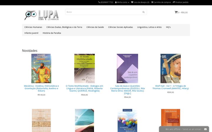 Screenshot of livrarialupa.com.br