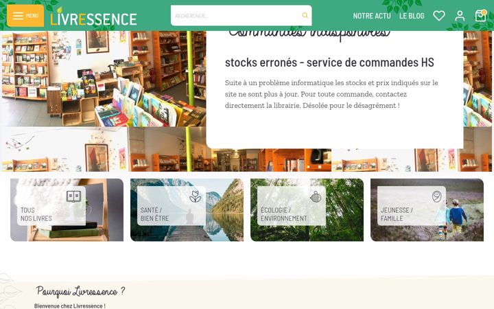 Screenshot of livressence.fr