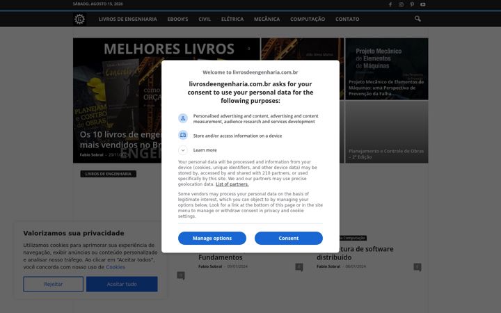 Screenshot of livrosdeengenharia.com.br