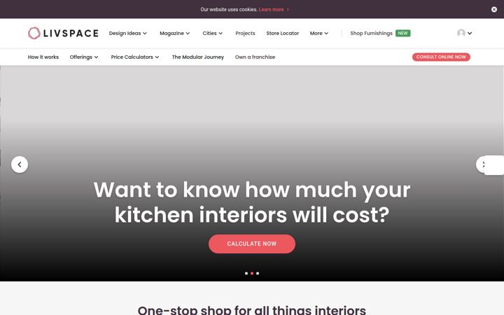 Screenshot of livspace.com