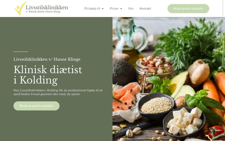 Captură de ecran a livsstilsklinikken.dk