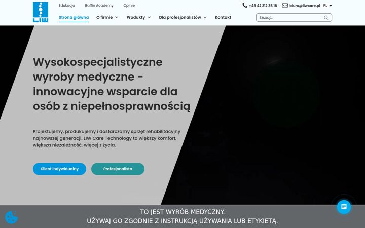 Screenshot of liwcare.pl