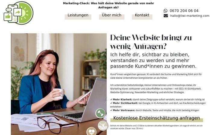Screenshot of liwi-marketing.com