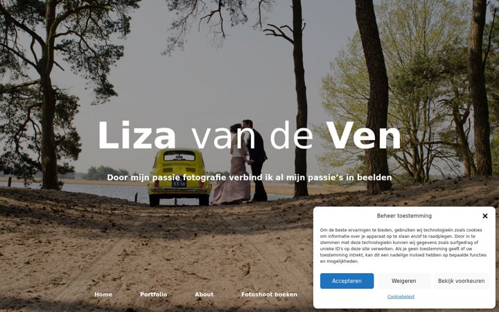 Screenshot of lizavandeven.nl